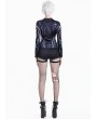 Dark in Love Black Gothic Cyberpunk Skull Graphic Mock Neck Top for Women