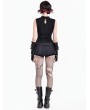 Dark in Love Black Gothic Punk Cutout Buckle Sleeveless Top for Women