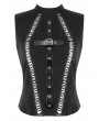 Dark in Love Black Gothic Punk Cutout Buckle Sleeveless Top for Women