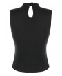 Dark in Love Black Gothic Punk Cutout Buckle Sleeveless Top for Women