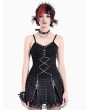 Dark in Love Black Gothic Punk Metal Chain Rivet Cami Top for Women