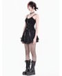 Dark in Love Black Gothic Punk Metal Chain Rivet Cami Top for Women