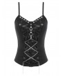 Dark in Love Black Gothic Punk Metal Chain Rivet Cami Top for Women