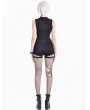 Dark in Love Black Gothic Pentagram Cutout Buckle Halter Top for Women