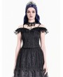 Dark in Love Black Gothic Romantic Layered Ruffles Lace Top for Women