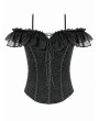 Dark in Love Black Gothic Romantic Layered Ruffles Lace Top for Women