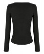 Dark in Love Black Gothic Punk Buckled Strap Square Neck Top for Women