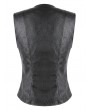 Dark in Love Black Gothic Punk Lace Leather Patchwork Corset Top for Women