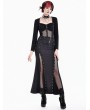 Dark in Love Black Gothic Cyber Punk Riveted Mesh Panel Top for Women