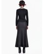 Dark in Love Black Gothic Cyber Punk Riveted Mesh Panel Top for Women
