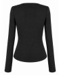 Dark in Love Black Gothic Cyber Punk Riveted Mesh Panel Top for Women