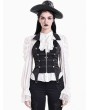 Dark in Love Black Gothic Vintage Jacquard Halter Vest Top for Women