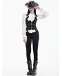 Dark in Love Black Gothic Vintage Jacquard Halter Vest Top for Women
