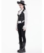 Dark in Love Black Gothic Vintage Jacquard Halter Vest Top for Women