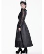 Dark in Love Black Gothic Floral Lace Ruffle Trim Crop Top for Women