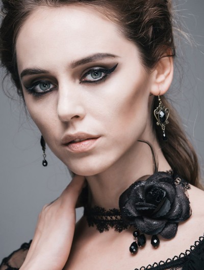 Devil Fashion Black Rose Romantic Gothic Necklace for Women