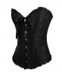 Black Pattern Gothic Overbust Corset