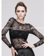 Devil Fashion Black Skeleton Net Tight T-shirt for Women