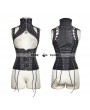 Punk Rave Black Steampunk High Collar Vest
