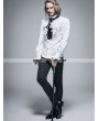 Devil Fashion White Palace Style Men's Gothic Blouse with Removable Tie