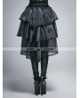 Devil Fashion Black Lace and Gauze High-Low Gothic Skirt