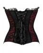 Wine Red and Black Gothic Overbust Corset