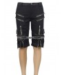 Devil Fashion Black Belt Zipper Gothic Punk Short Pants for Men