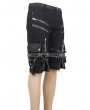 Devil Fashion Black Belt Zipper Gothic Punk Short Pants for Men