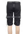 Devil Fashion Black Belt Zipper Gothic Punk Short Pants for Men