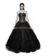 Punk Rave Black Gothic Long Mesh Skirt
