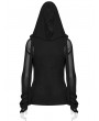 Punk Rave Gothic Dark Fashion T-shirt with Big Hood For Women
