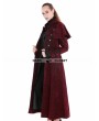 Punk Rave Red Gothic Military Style Long Hoodie Cape Coat For Women