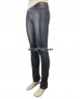 Devil Fashion Black Gothic Stripe Trousers for Men