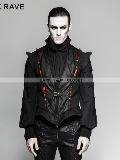 Punk Rave Black Gothic Century Palace Luxury Vest for Men