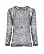 Dark in Love Black Gothic Sexy grid T-Shirt for Women