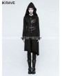 Punk Rave Black Gothic Punk Asymmetric Diagonal Hem Sweater Coat for Women