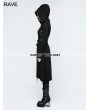 Punk Rave Black Gothic Punk Asymmetric Diagonal Hem Sweater Coat for Women