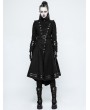 Punk Rave Black Gothic Military Uniform Worsted Long Coat for Women