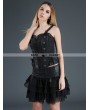 Pentagramme Black Gothic Punk Chiffon and PU Leather Short Skirt 
