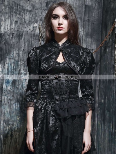 Pentagramme Black Gothic Chinese Style Bubble Sleeves Short Cape