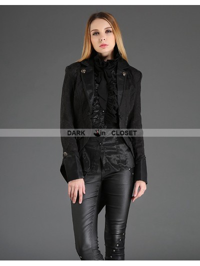 Pentagramme Black Vintage Gothic Dovetail Jacket for Women