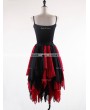 Rose Bloooming Black Red Gothic Chiffon Knee Length Skirt