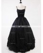 Rose Bloooming Black Gothic Tulle Long Skirt