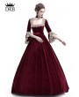 Rose Blooming Wine Red Velvet Ball Gown Theatrical Victorian Gown