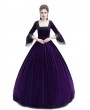 Rose Blooming Purple Velvet Ball Gown Theatrical Victorian Gown