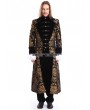 Pentagramme Gold Printing Pattern Gothic Swallow Tail Long Coat for Men