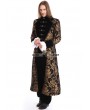 Pentagramme Gold Printing Pattern Gothic Swallow Tail Long Coat for Men