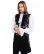 Pentagramme Silver Printing Pattern Gothic Swallow Tail Vest for Men