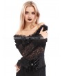 Pentagramme Black Off-the-Shoulder Long Sleeves Gothic Shirt for Women