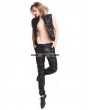 Pentagramme Black PU Leather Rivets Gothic Punk Waistcoat for Men